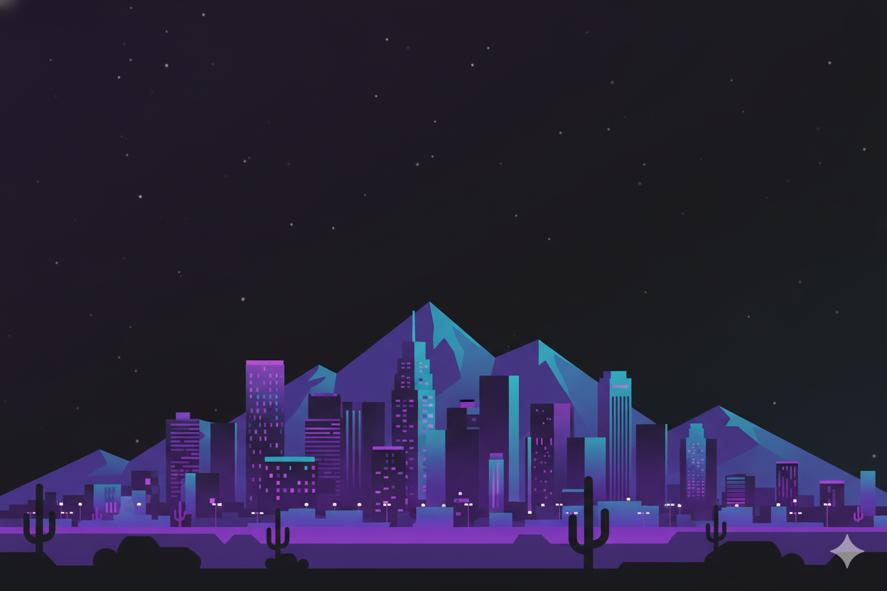 Phoenix, Arizona skyline with mountains